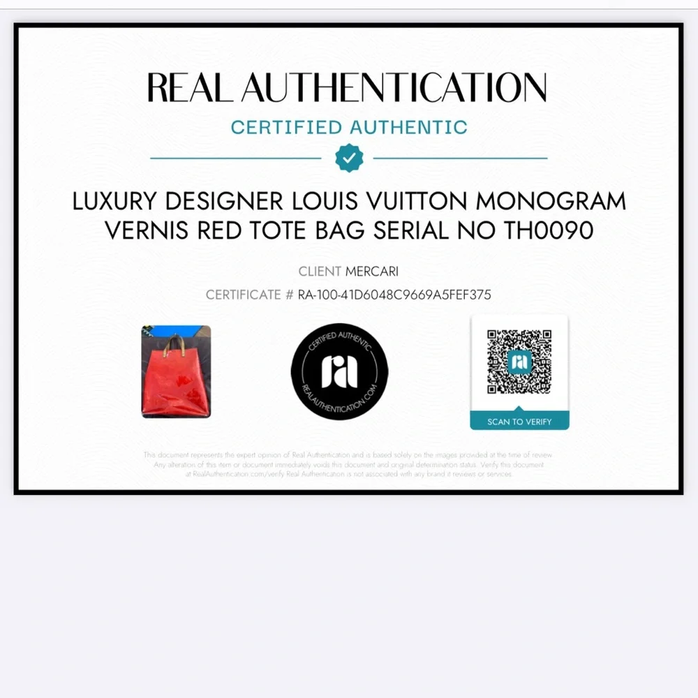 *Sold* Louis Vuitton Vernis Red Patent Leather Tote Handbag Authenticated! - Picture 16 of 16